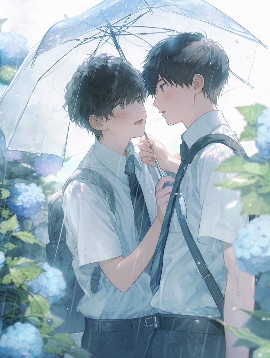 Ảnh anime boylove cùng nhau trú mưa