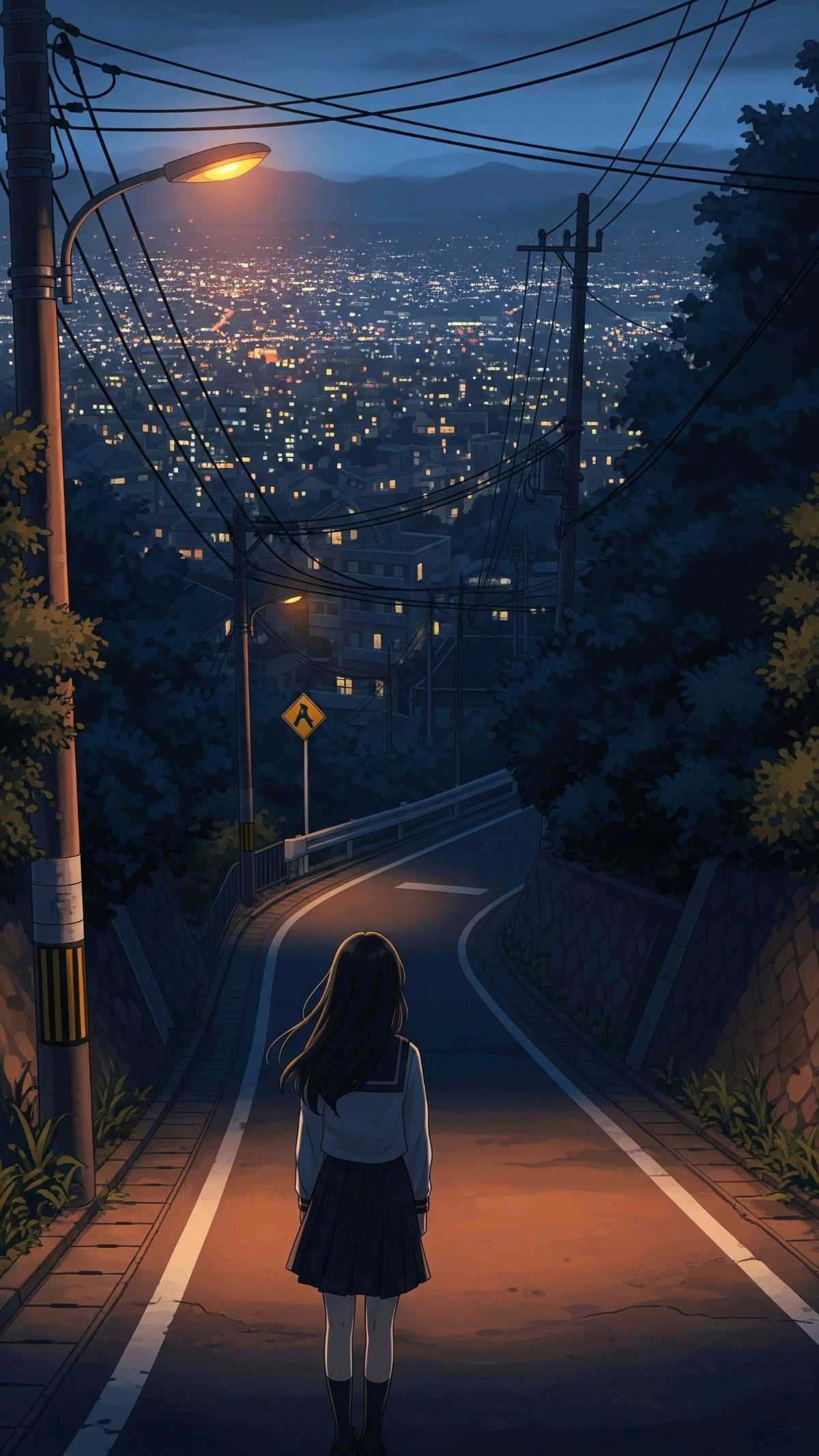 699+ Ảnh anime buồn, tâm trạng và đong đầy cảm xúc nhất 14 Ảnh anime buồn phong cảnh thành phố lên đèn