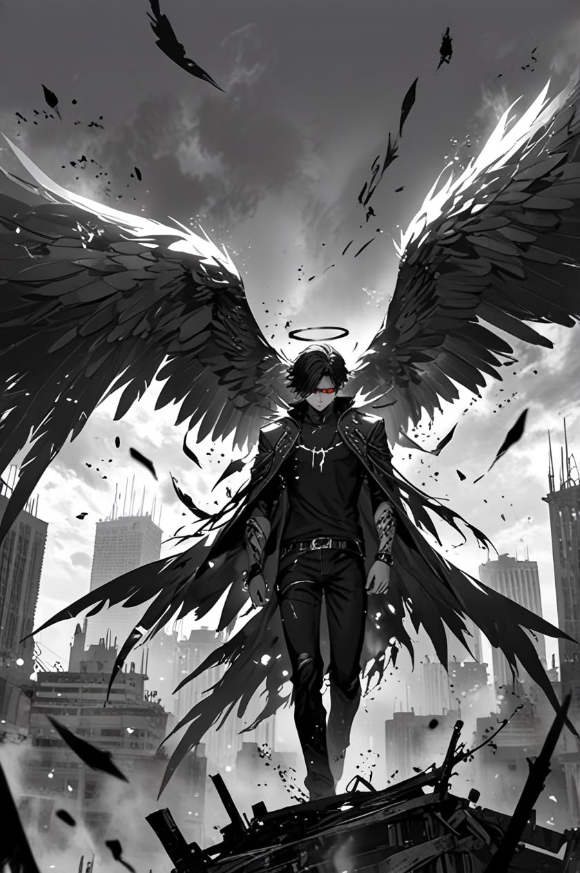 Ảnh anime ngầu lạnh lùng ác quỷ đôi cánh đen