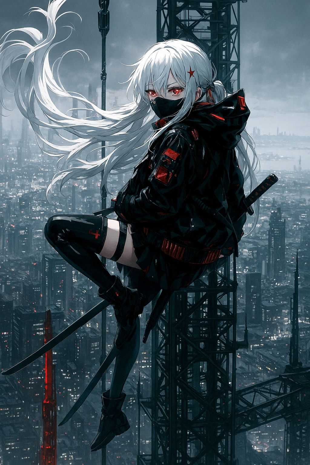 Ảnh anime ngầu lòi nữ ninja hiện đại