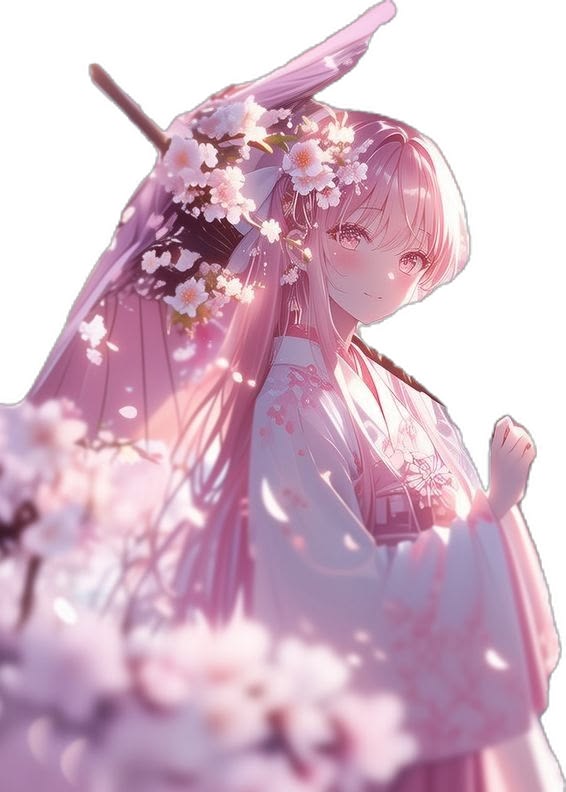 100+ Avatar anime nữ đẹp, cute và ngọt ngào nhất thế giới 2D 8 Ảnh avatar anime nữ cài hoa anh đào trên tóc
