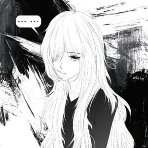 Ảnh manga đen trắng buồn suy tư làm avatar
