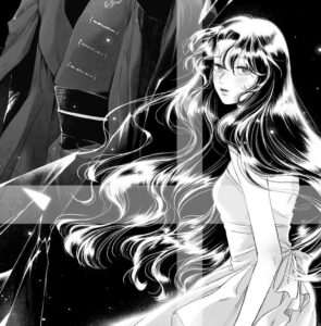Ảnh manga trắng đen mái tóc bồng bềnh nghệ thuật