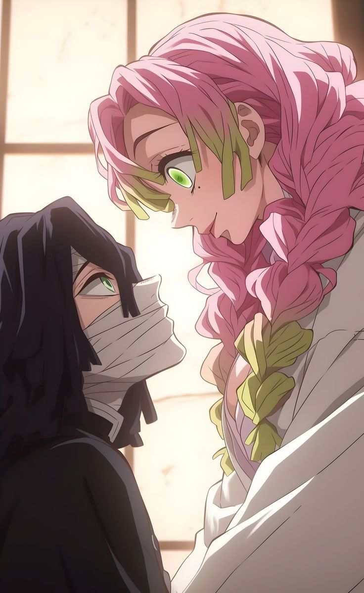 222+ Hình ảnh Mitsuri Kanroji cực xinh, ngọt ngào cho fan anime 18 Ảnh mitsuri cute bên cạnh Obanai Iguro