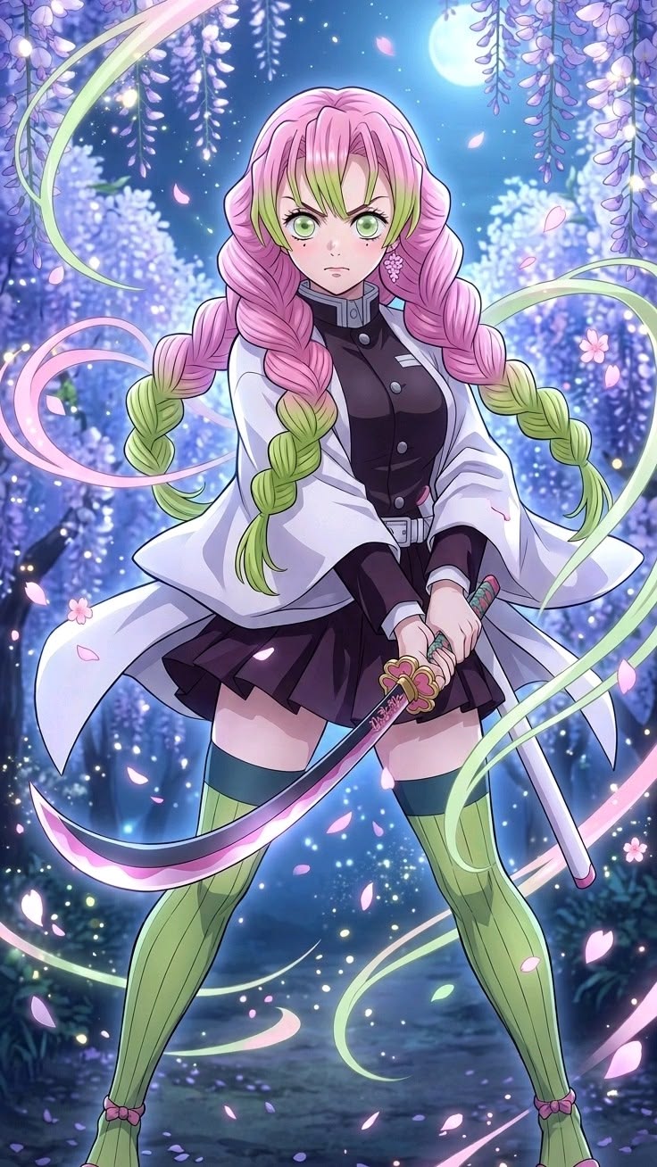 222+ Hình ảnh Mitsuri Kanroji cực xinh, ngọt ngào cho fan anime 7 Ảnh mitsuri ngầu lòi với điệu vũ thần kiếm