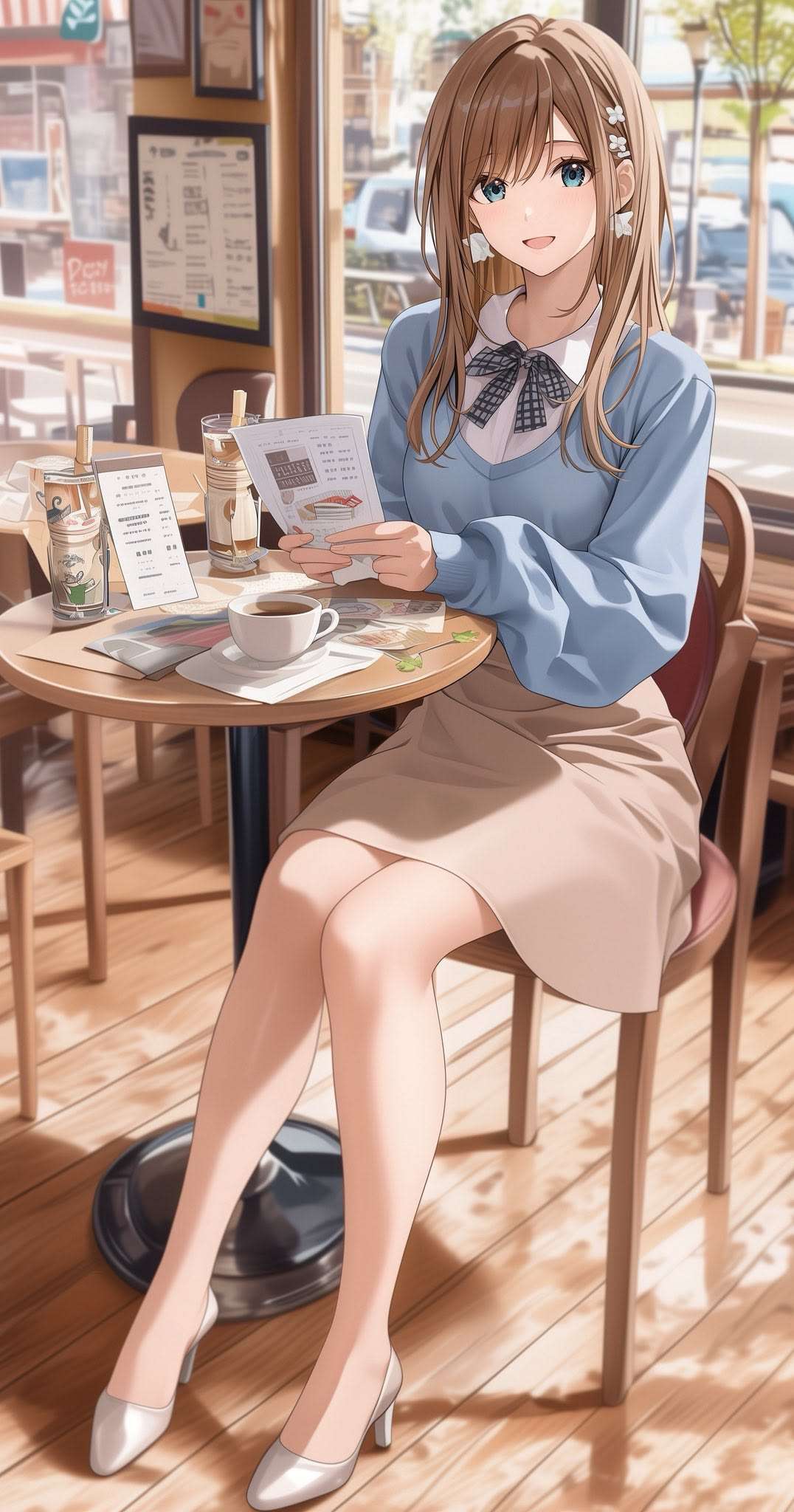 Anime big boobs góc nhìn ngọt ngào quán cafe