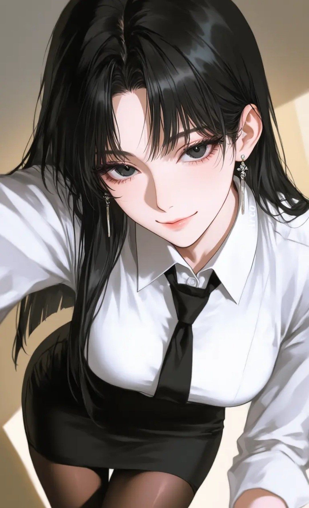 Tạo hình anime girl big boobs diện chiếc áo sơ mi dáng rộng mang nét đẹp thanh thuần