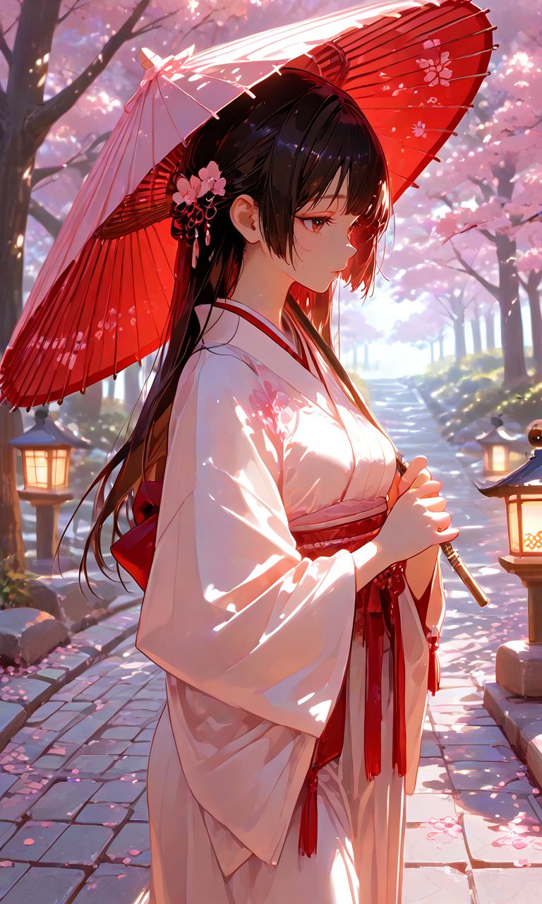 299+ Hình ảnh anime kimono đẹp, duyên dáng và sắc nét nhất 7 Anime nữ mặc kimono che ô giấy dầu