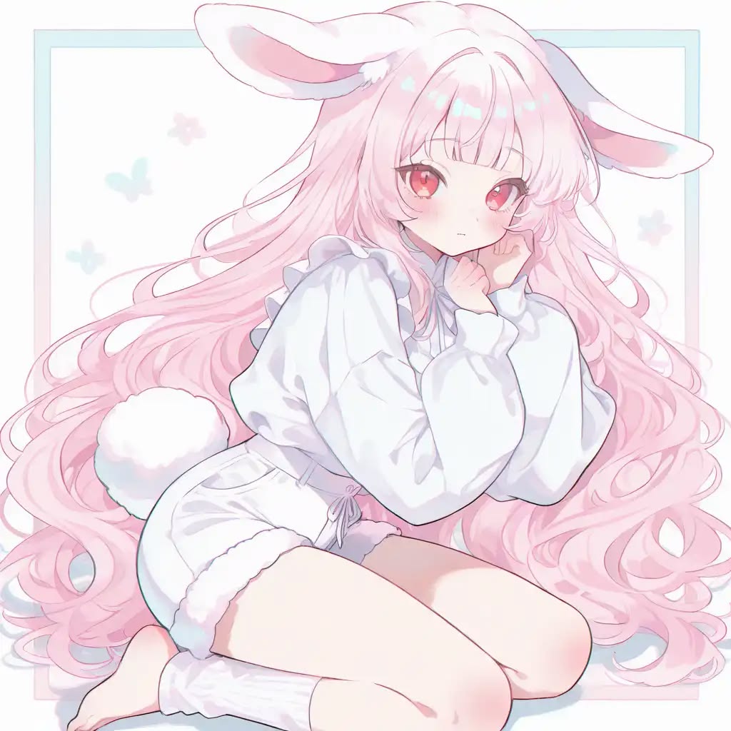 100+ Avatar anime nữ đẹp, cute và ngọt ngào nhất thế giới 2D 4 Avatar anime nữ đội tai thỏ kiêu kỳ
