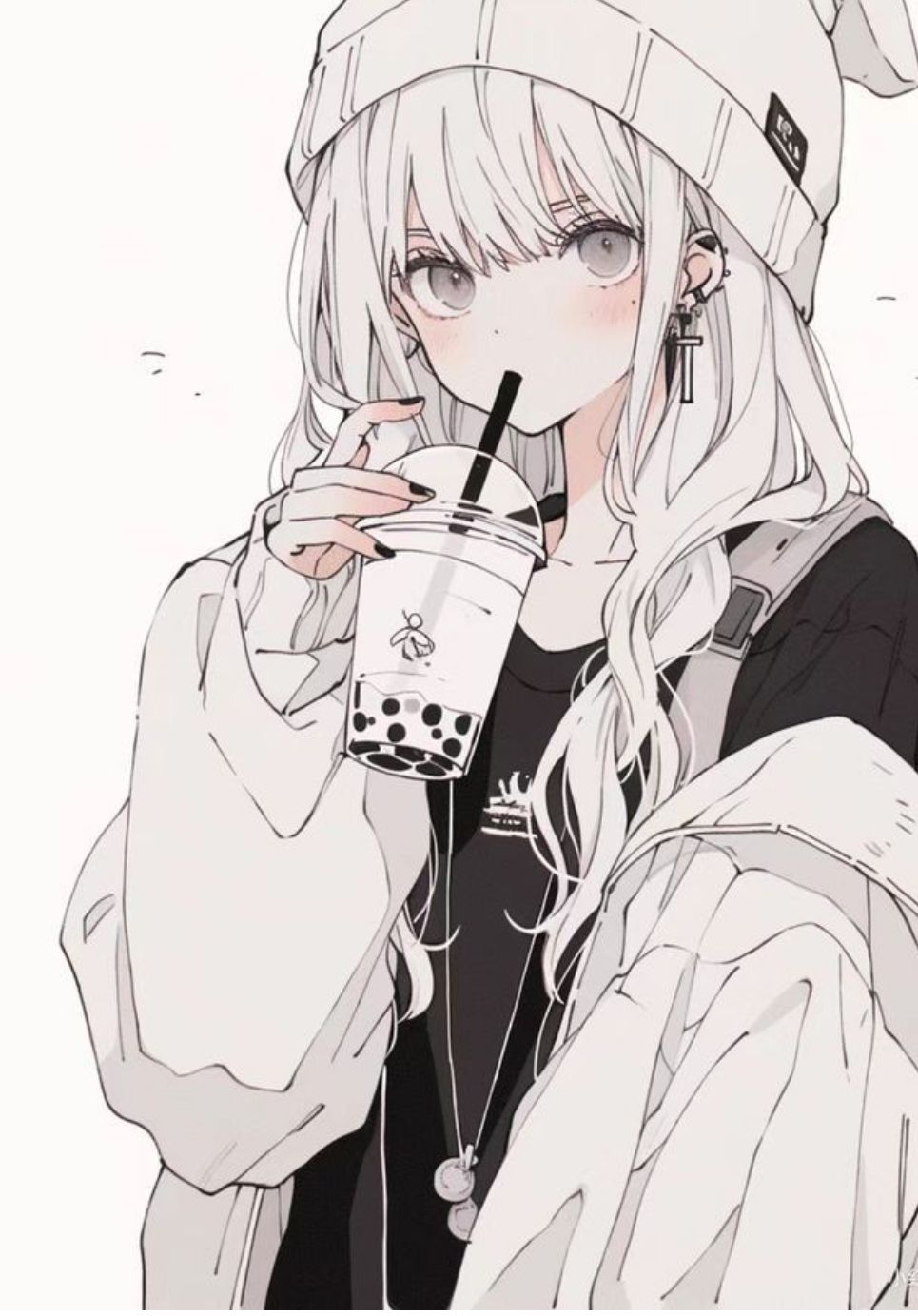 TOP 100+ avatar anime đẹp, cute và cực chất làm ảnh đại diện 5 Avatar anime nữ sinh uống trà sữa