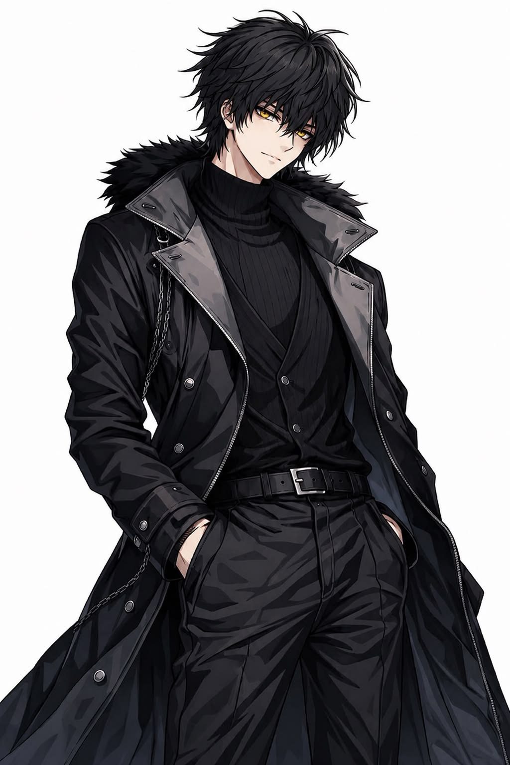 Bad boy anime áo khoác măng tô phong cách cổ điển