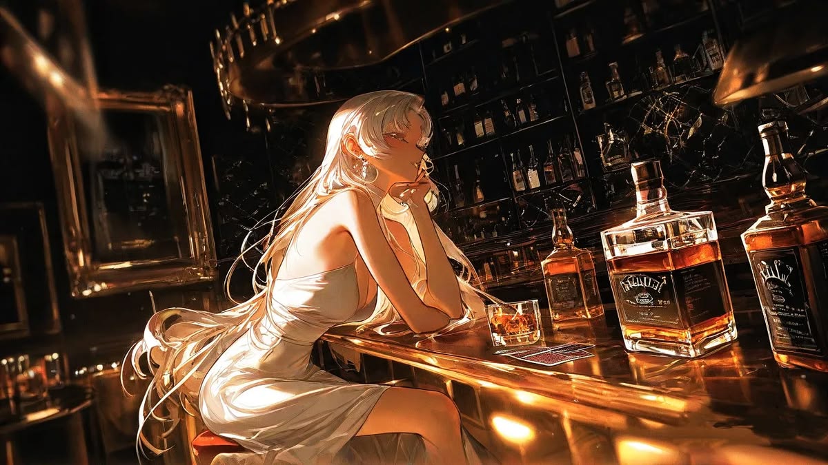 155+ Hình ảnh anime bad girl, cá tính & cool ngầu nhất 13 Bad girl anime suy tư bên quầy bar sang chảnh