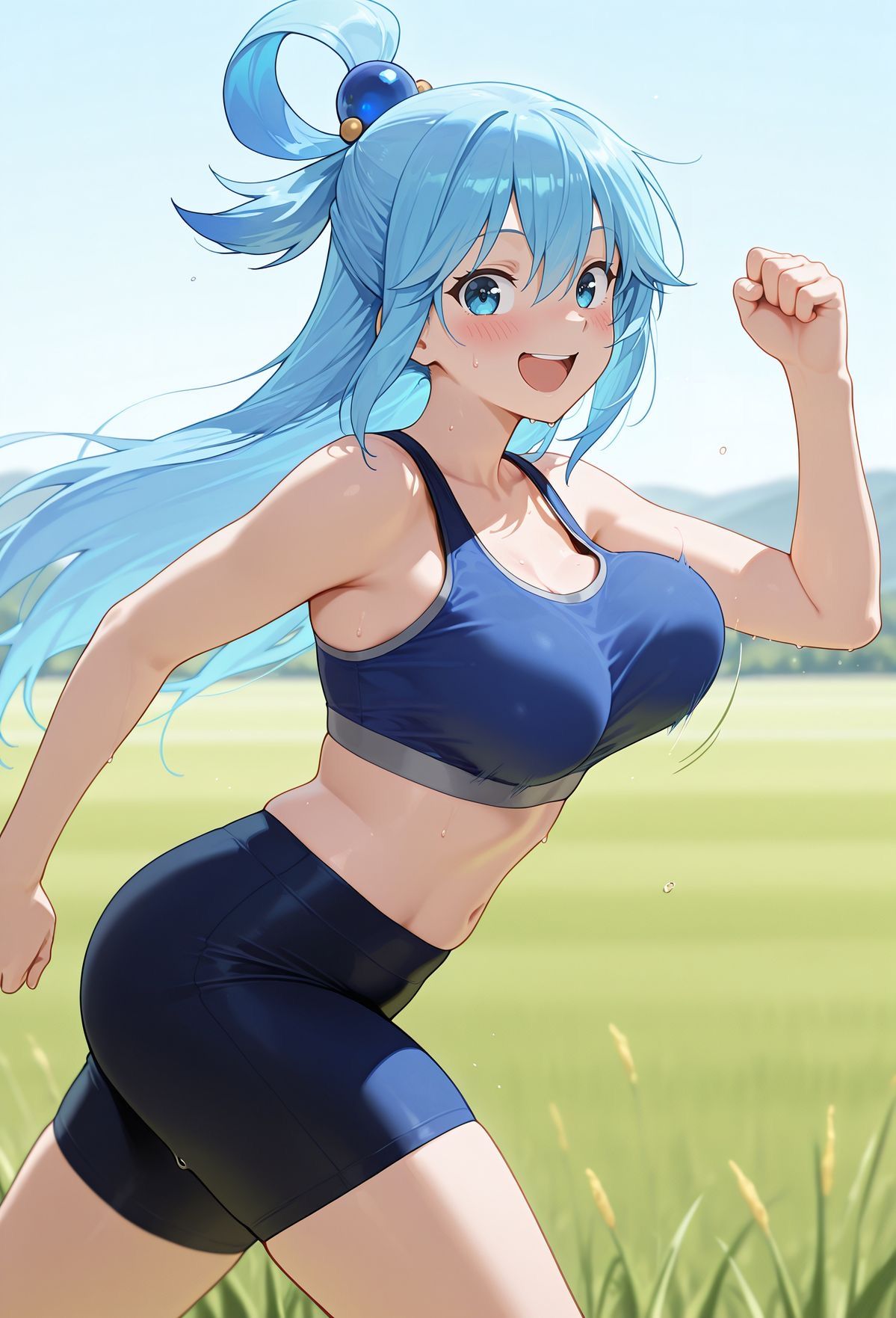 Big boobs anime chạy bộ công viên buổi sáng