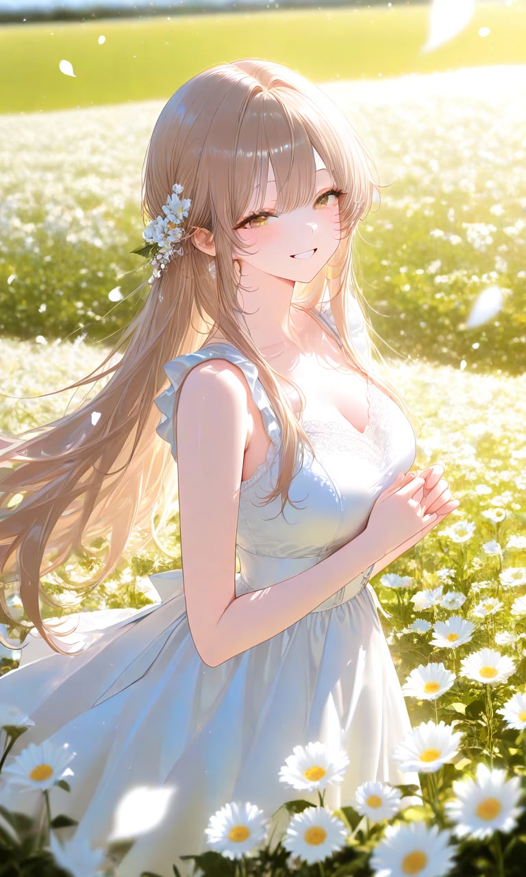 Big boobs anime dã ngoại cánh đồng hoa ngợp nắng