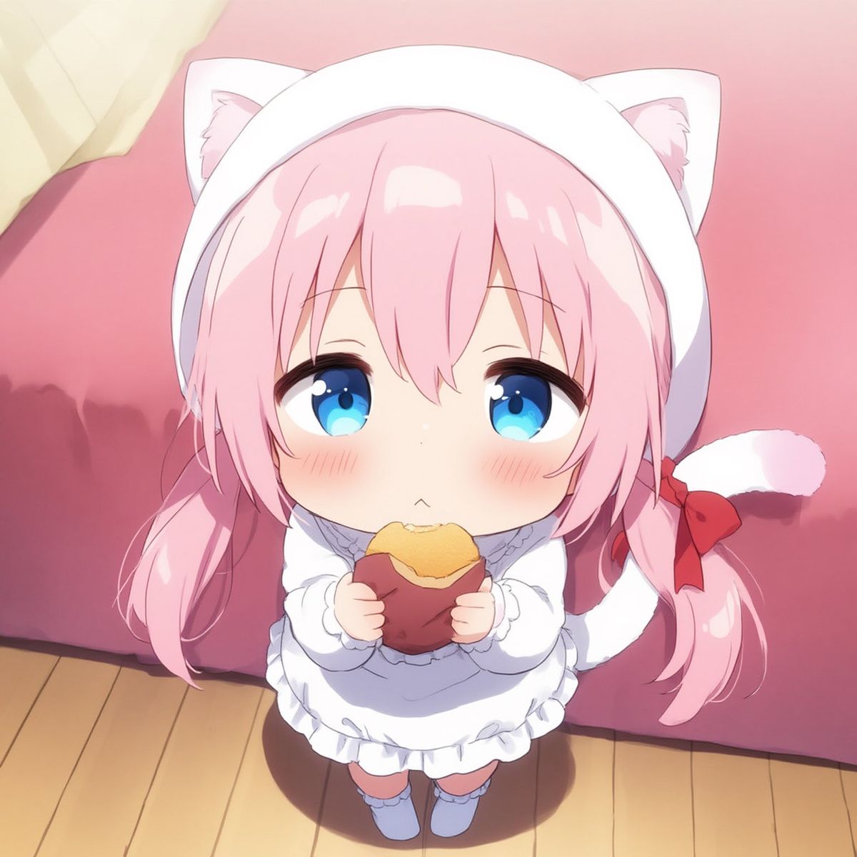 Hình ảnh anime nữ cute chibi buộc tóc hai bên