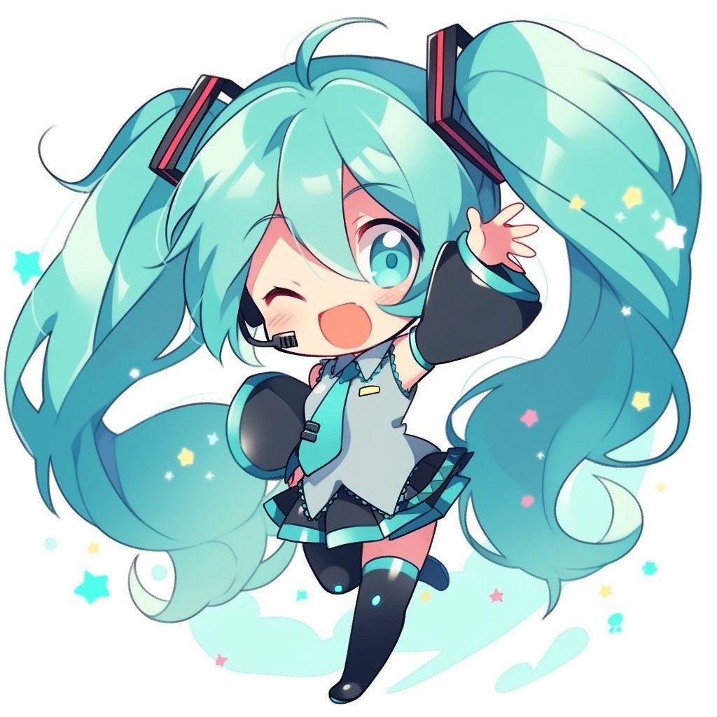Hình ảnh anime nữ cute chibi phong cách miku