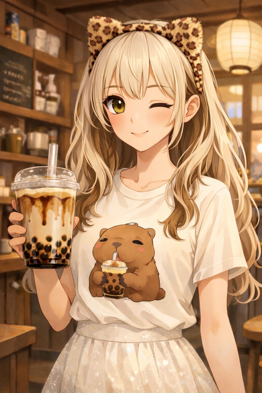 999+ Hình ảnh anime đẹp, cute và sắc nét nhất thế giới 2D 7 Hình ảnh cute anime uống trà sữa dễ thương