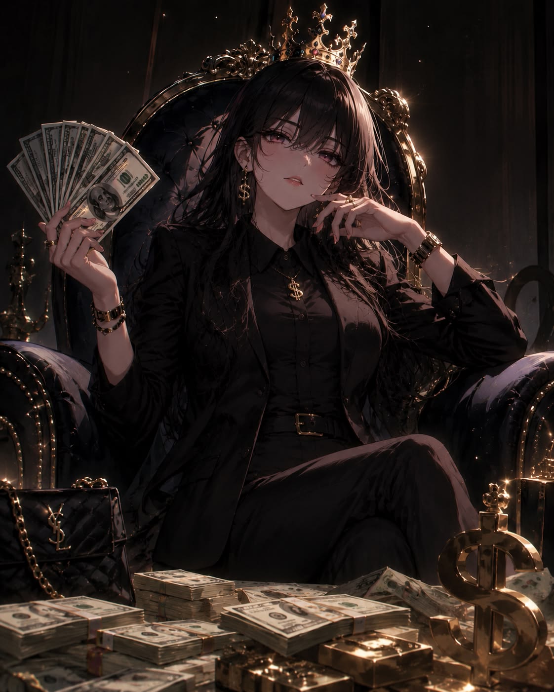 999+ Hình ảnh anime đẹp, cute và sắc nét nhất thế giới 2D 10 Hình ảnh đẹp anime nữ cường diện đồ đen