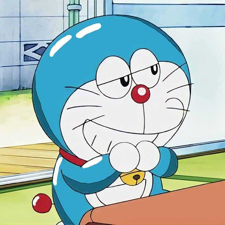 Hình ảnh Doremon cute cười nham hiểm