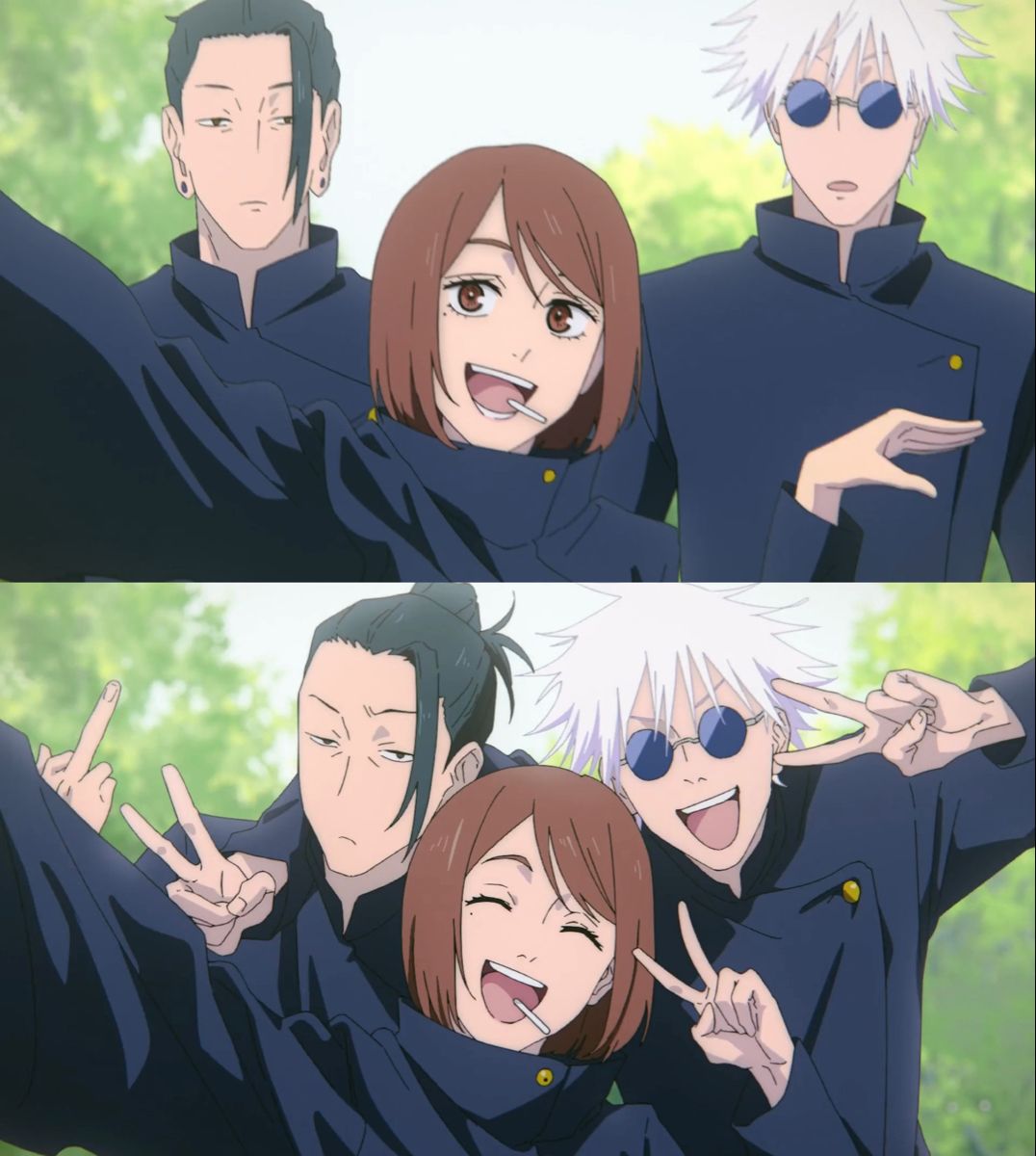 Hình ảnh Gojo manga cùng Shoko và Geto