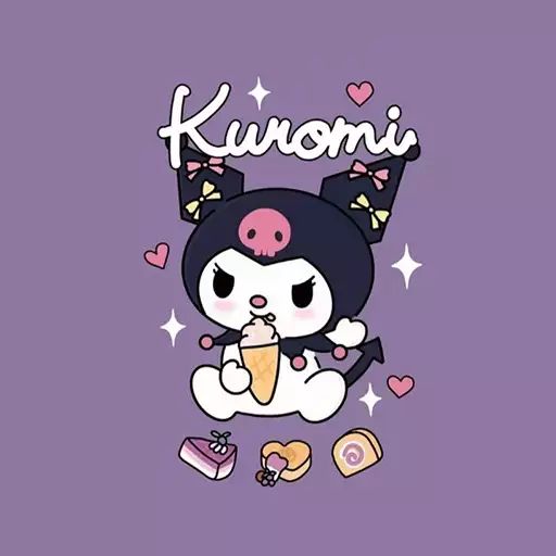 100+ Hình nền kuromi cute, độc đáo cho điện thoại và máy tính 3 Hình ảnh kuromi cute thưởng thức ly kem dâu