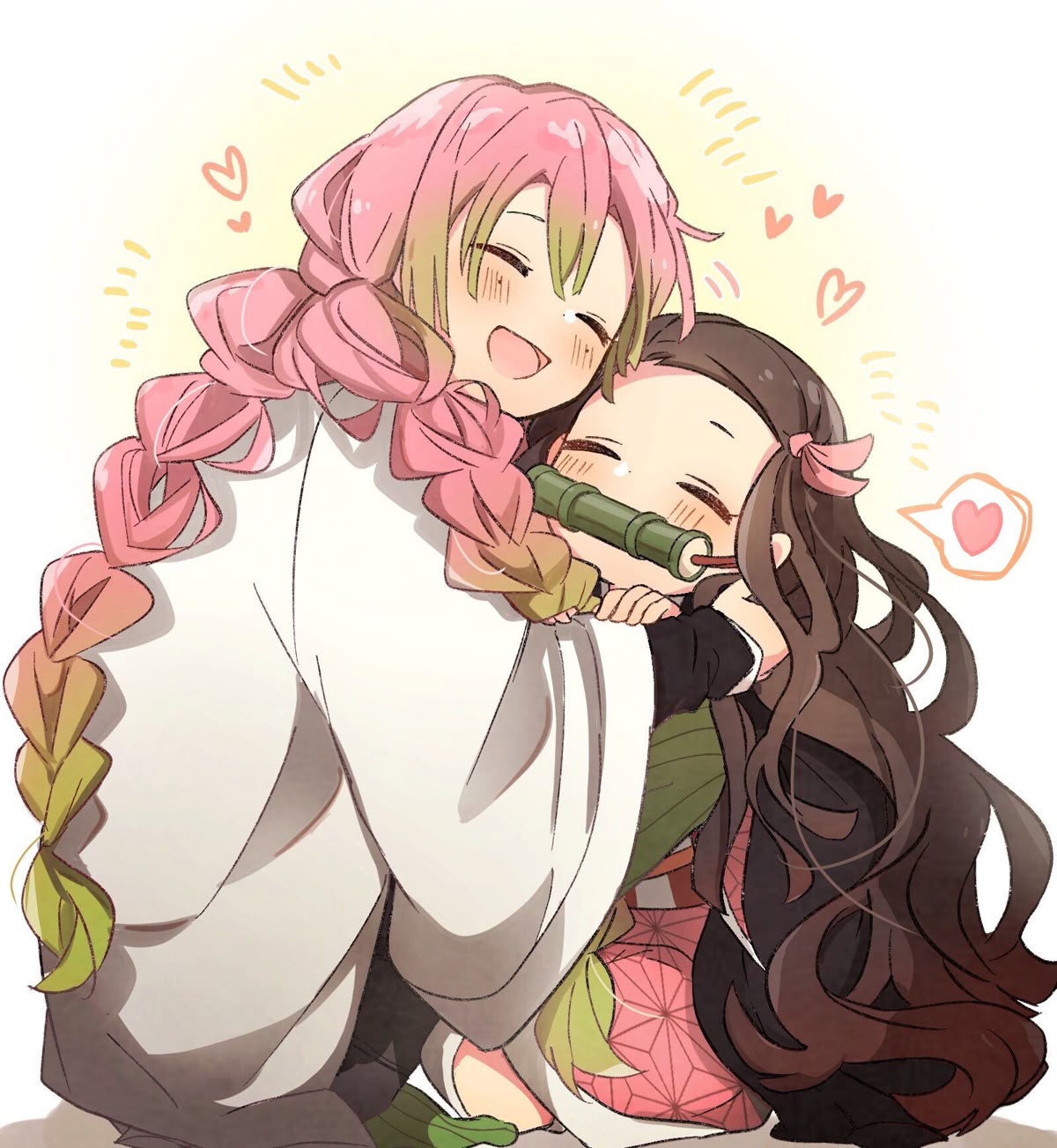 222+ Hình ảnh Mitsuri Kanroji cực xinh, ngọt ngào cho fan anime 19 Hình ảnh mitsuri vui đùa cùng Nezuko