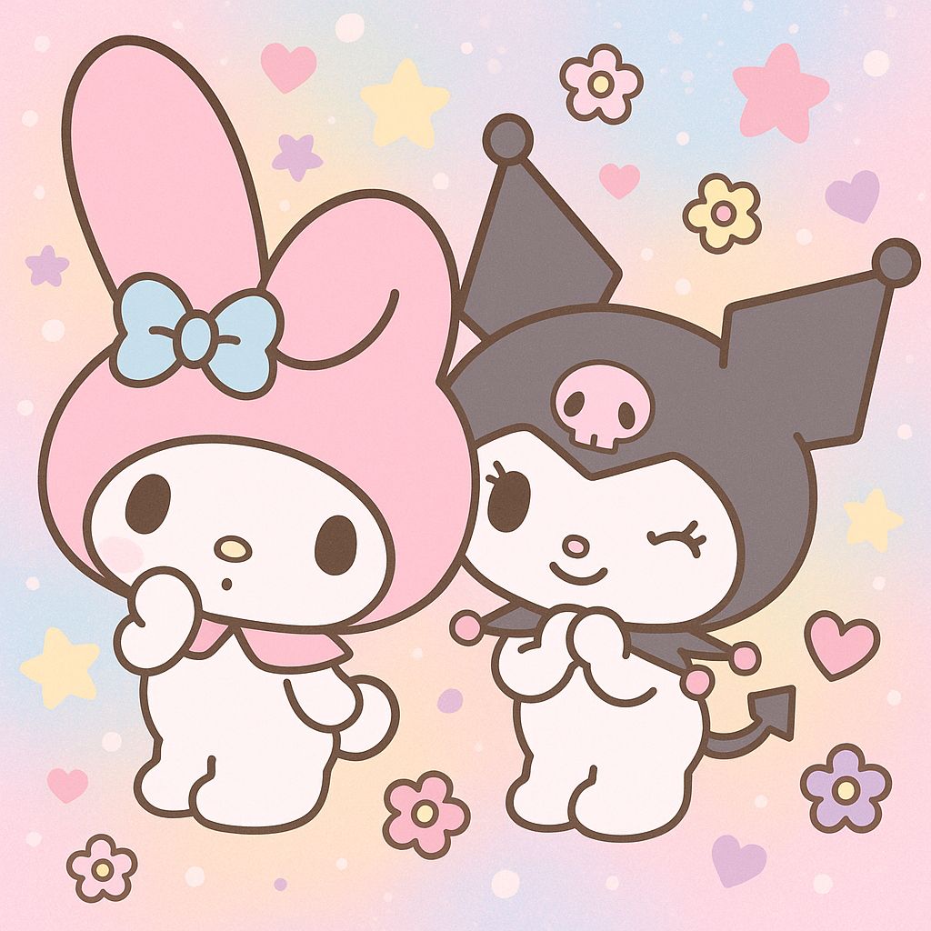 100+ Hình nền kuromi cute, độc đáo cho điện thoại và máy tính 12 Hình kuromi anime sánh đôi cùng my melody