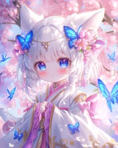 Hình nền ảnh anime nữ cute chibi công chúa nhỏ
