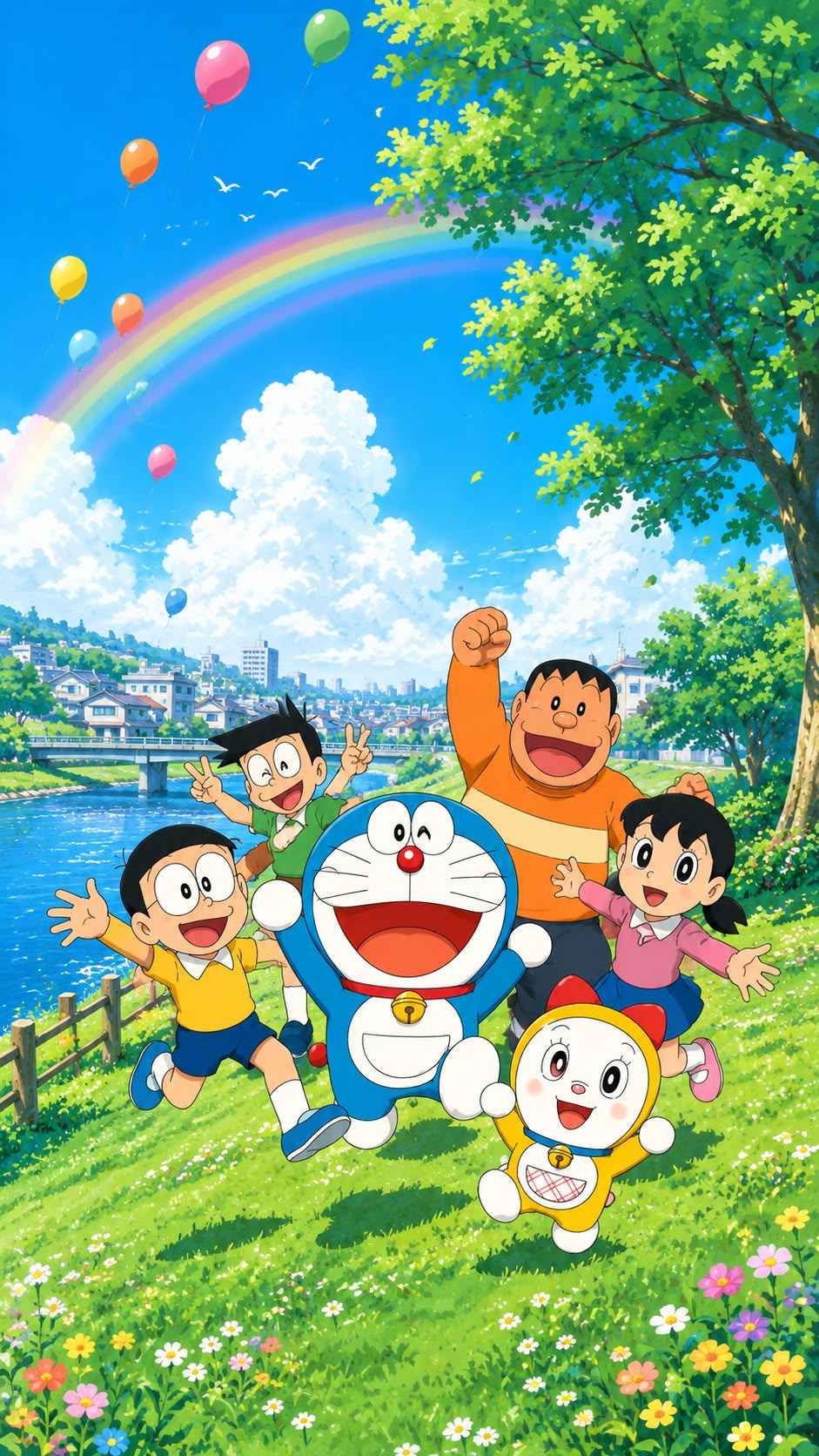 Hình nền Doremon cute dọc cho điện thoại