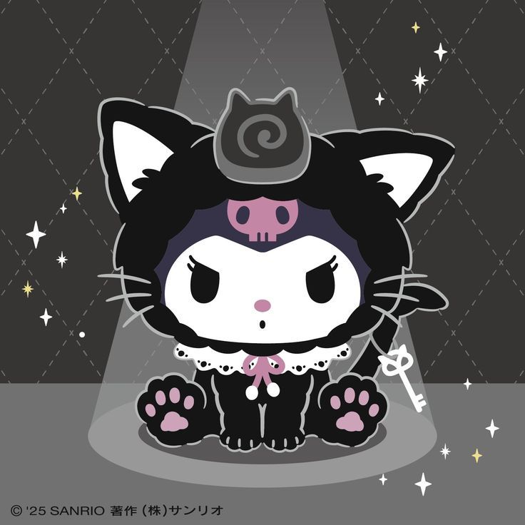 100+ Hình nền kuromi cute, độc đáo cho điện thoại và máy tính 18 Hình nền kuromi hóa trang chú mèo đen bí ẩn