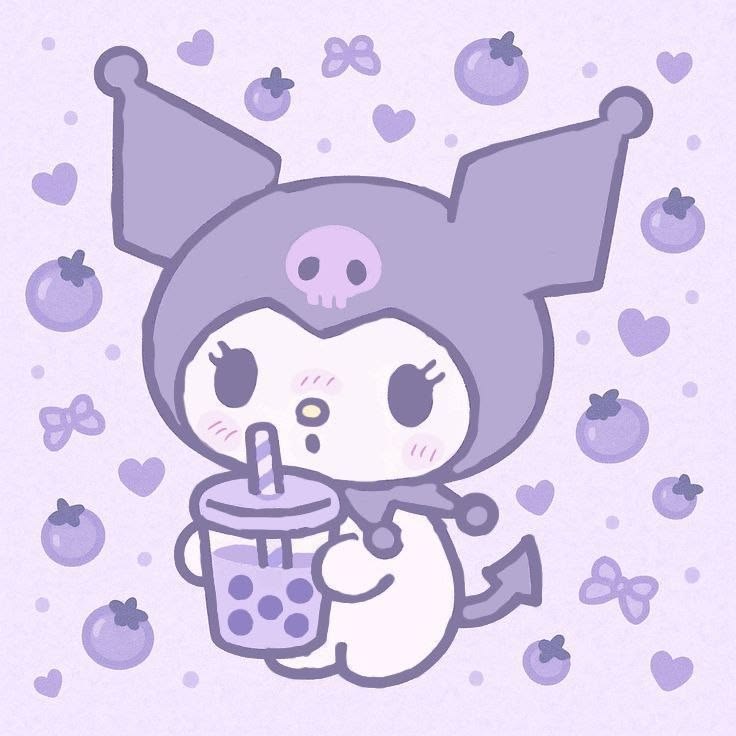 100+ Hình nền kuromi cute, độc đáo cho điện thoại và máy tính 16 Hình nền kuromi tối giản tone tím pastel