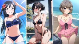 Gái anime mặc đồ bơi